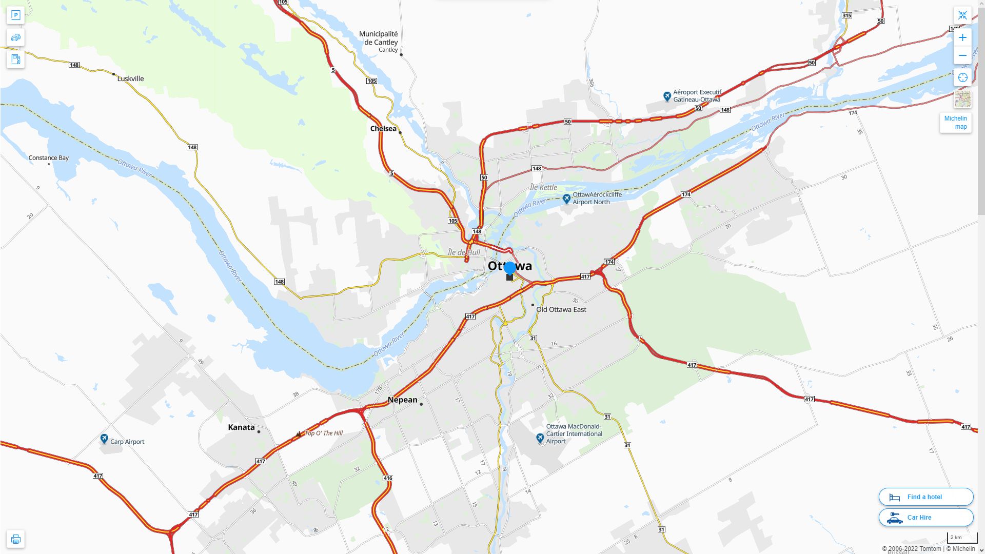 Ottawa Highway and Road Map